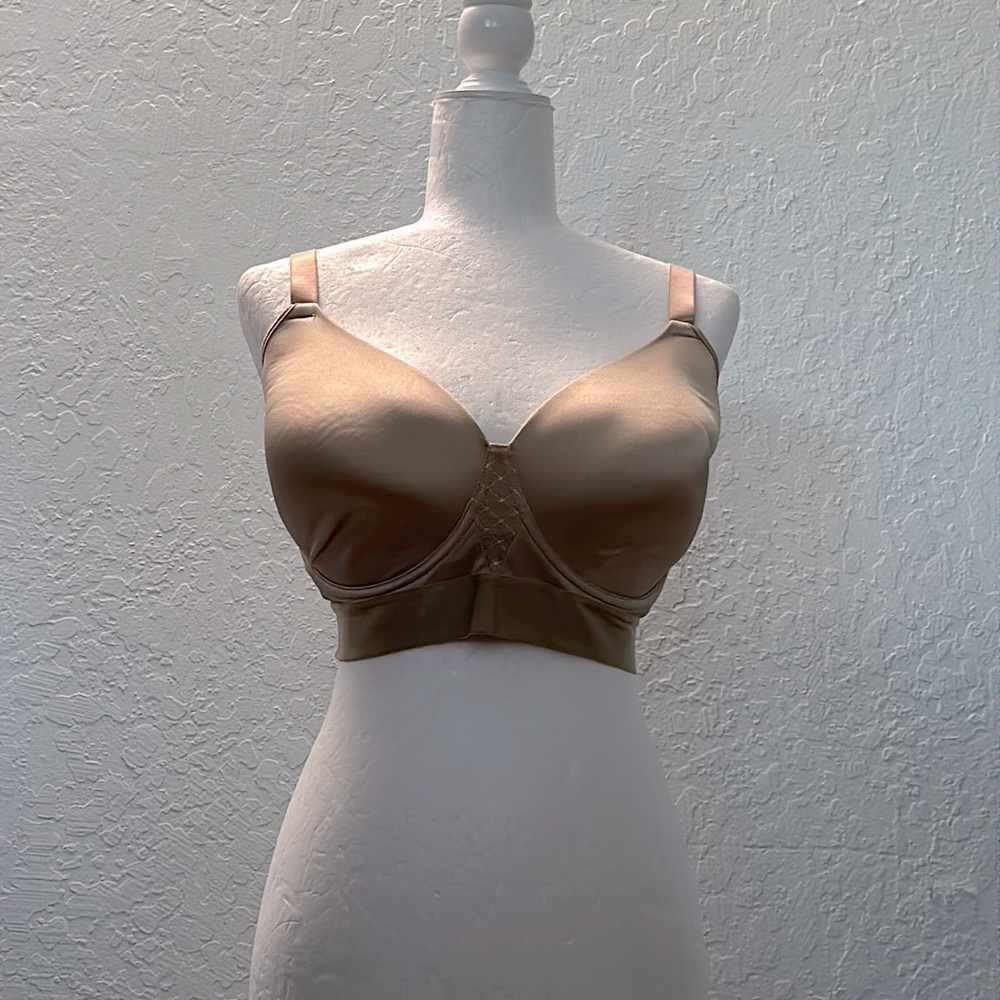 Bali Bra women’s Tan Concealer Seamless Soft Cups Under Wire Lined Sz 44C